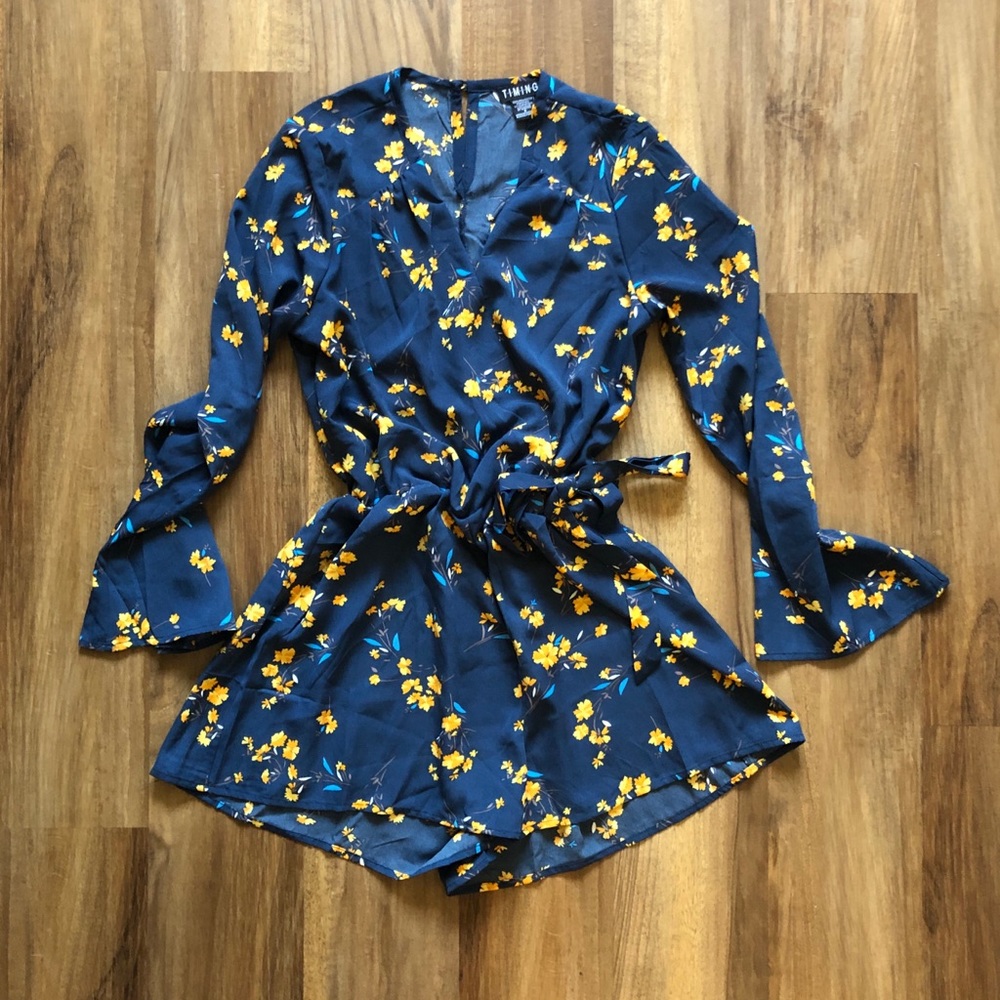 MBM Unlimited Timing Blue Floral Romper S